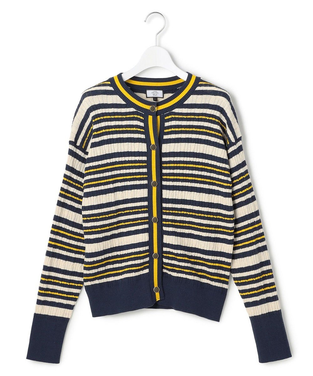 J.PRESS YORK STREET 【UNISEX】コットンボーダー ニットカーディガン 