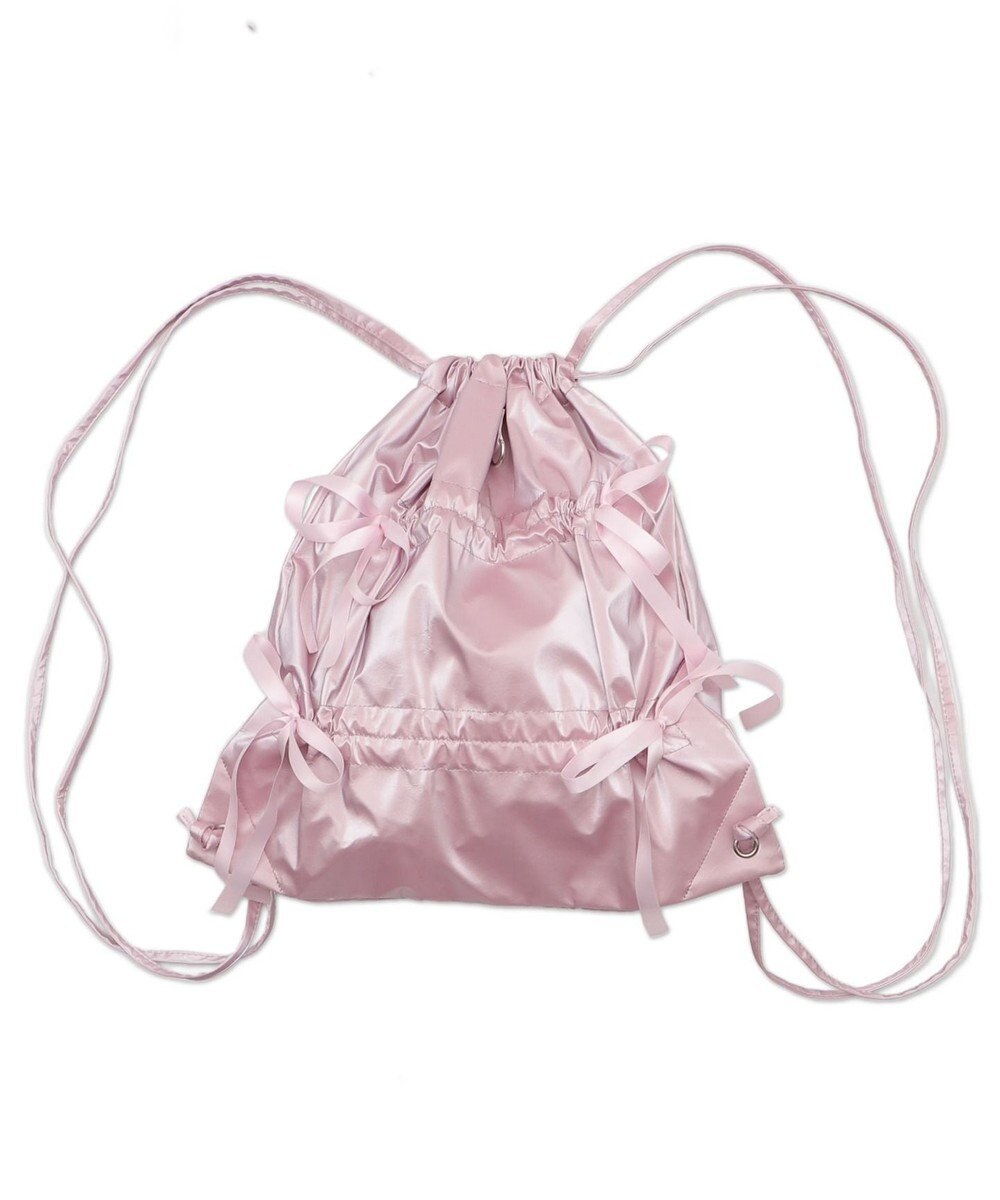 WEGO ドロストリボンギャザーナップサック 