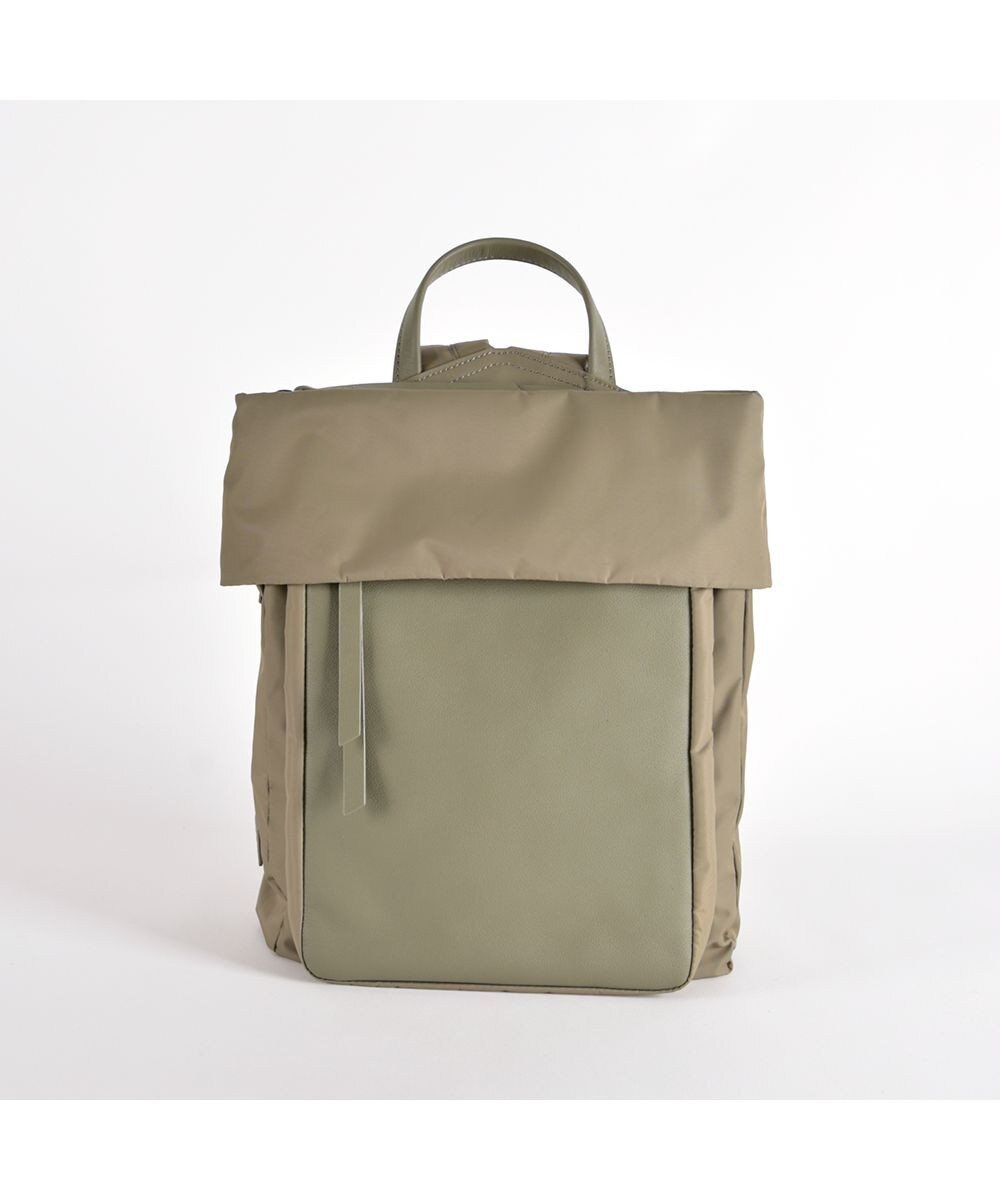 Y'SACCS リサイクルナイロン×カウレザー ラップリュック　Sサイズ 