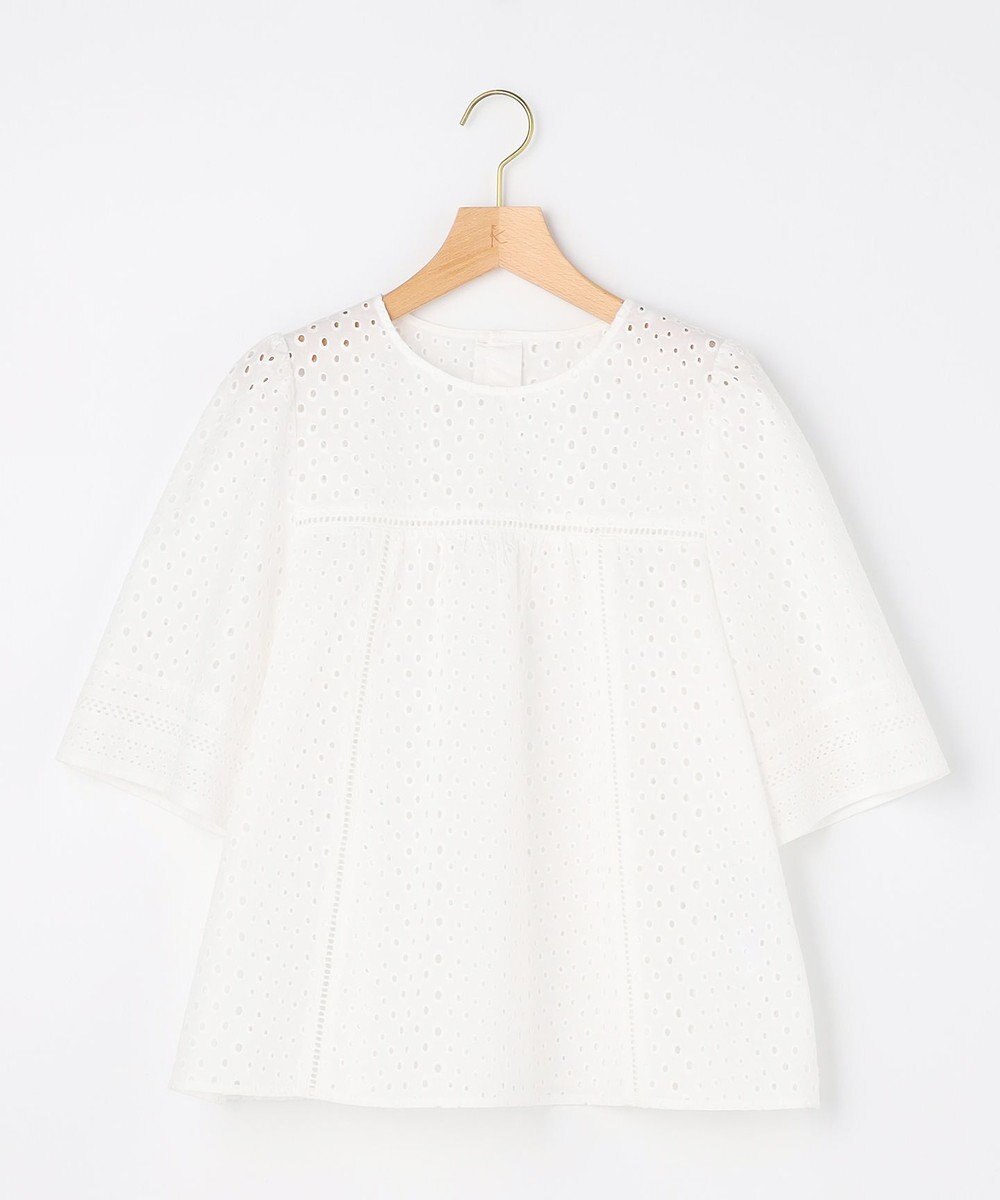 組曲 【先行予約】エンブロイダリーレース5分袖 ブラウス 