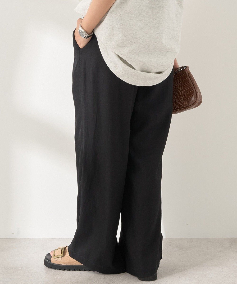 AMERICAN HOLIC 【接触冷感】リネンブレンドタックワイドパンツ 