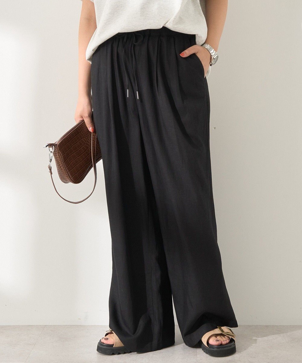 AMERICAN HOLIC 【接触冷感】リネンブレンドタックワイドパンツ 