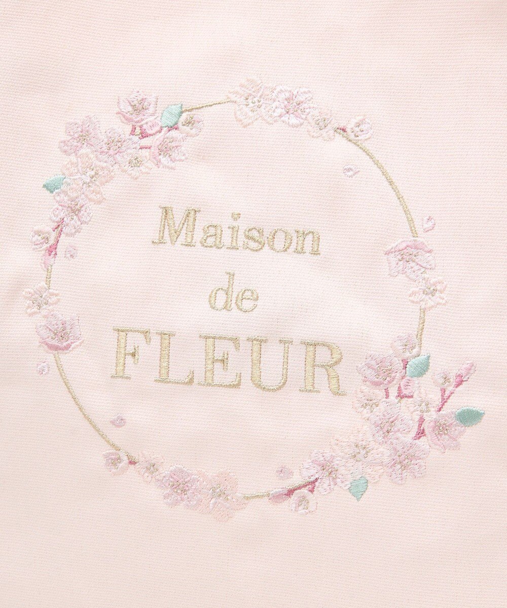 Maison de FLEUR sakura刺繍スクエアトートバッグ 
