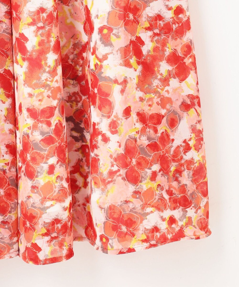 自由区 【ウエストゴム・洗える】オルタンシアフルールプリント スカート 