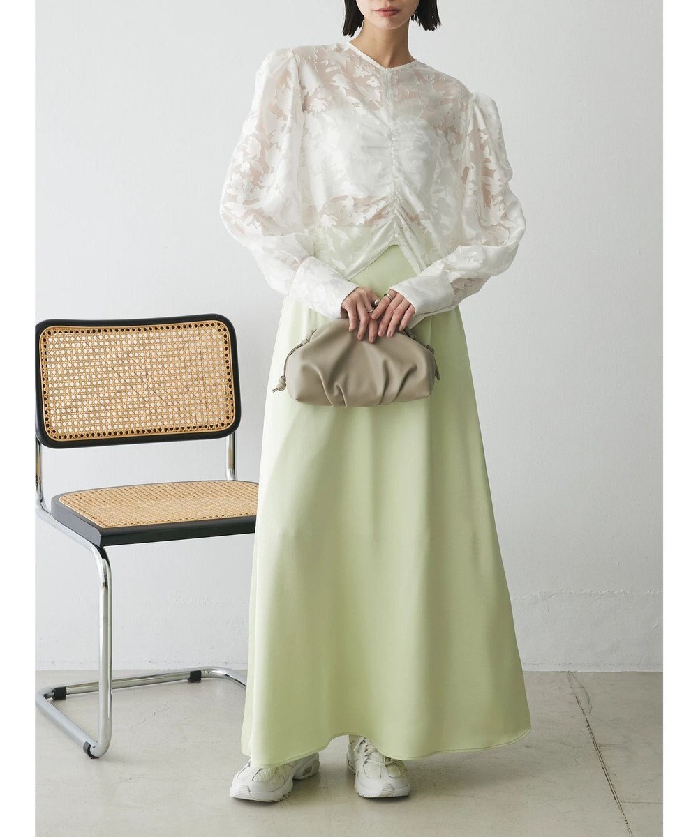 Green Parks AnriettMusee サテンナロースカート 