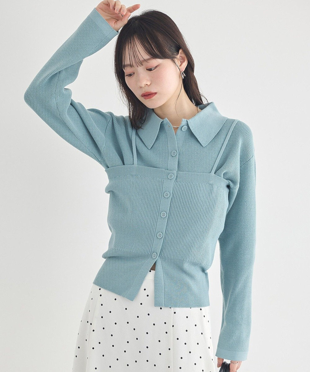 earth music&ecology 【2点SET】襟付きニットアンサンブル 