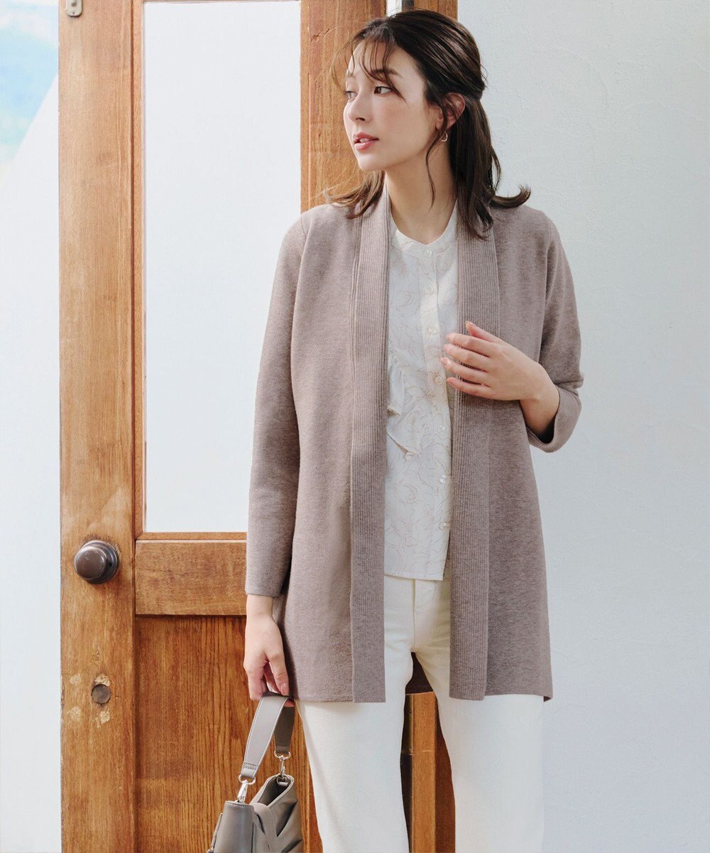 Tiaclasse 【新色追加・洗える】ミラノリブミドル丈カーディガン 