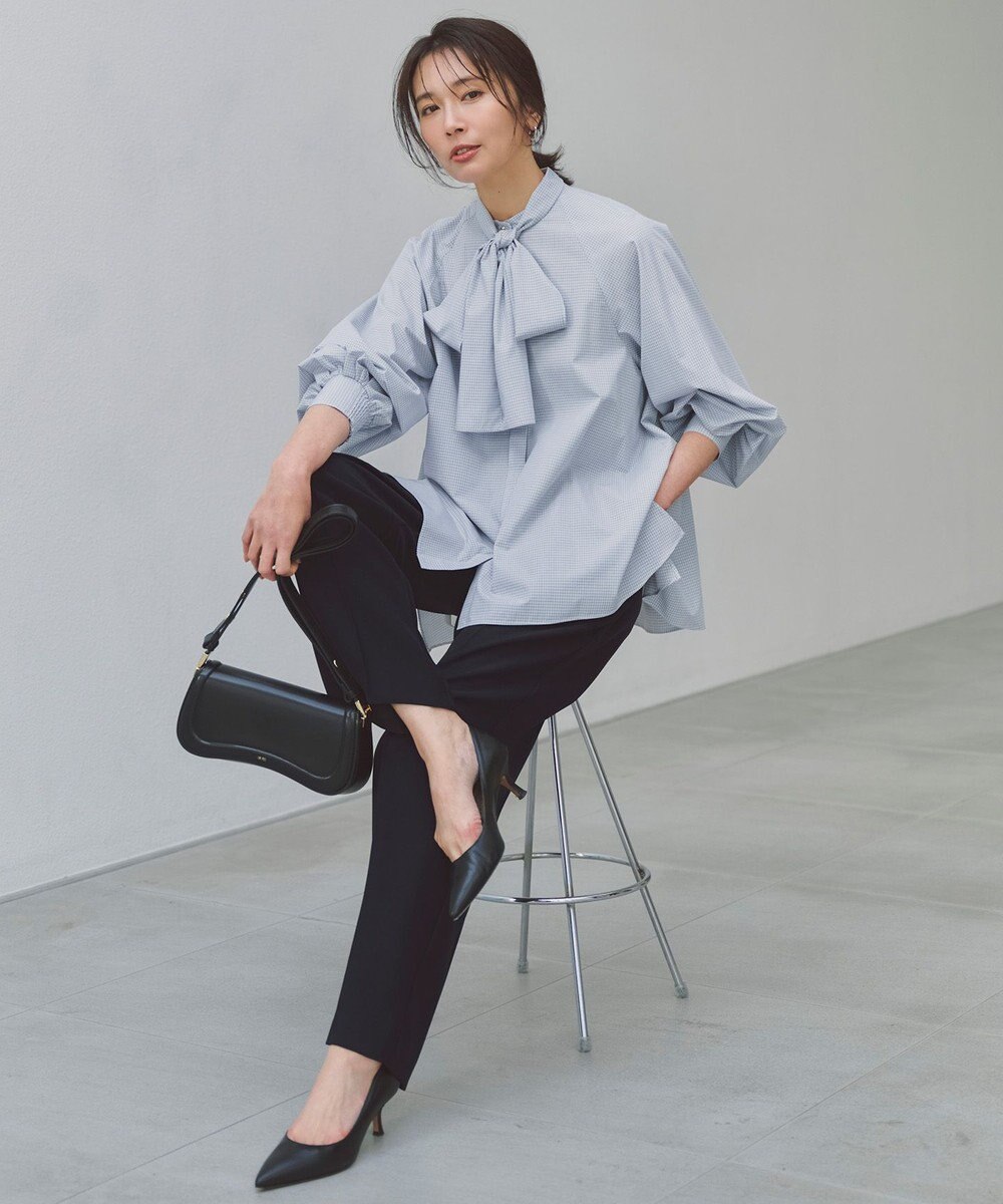 UNFILO 【取り外し可能なボウタイ付き】2WAY ボウタイブラウス 