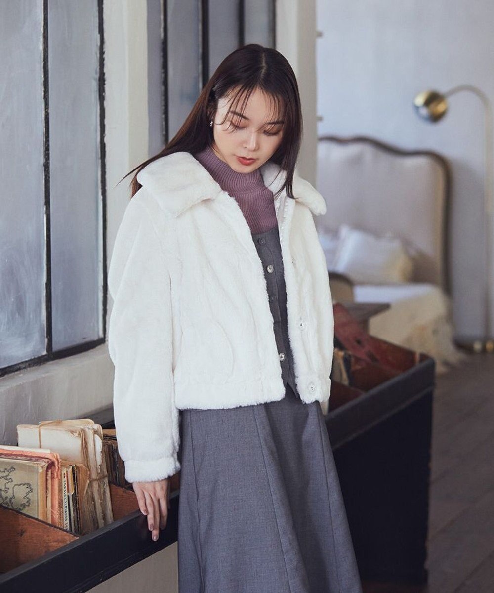 earth music&ecology ファーショートコート 