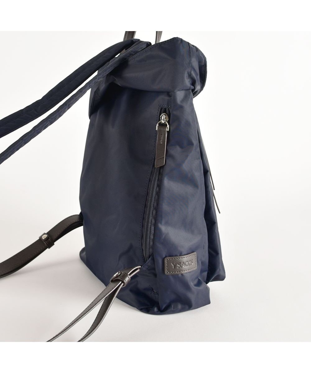 Y'SACCS リサイクルナイロン×カウレザー ラップリュック　Sサイズ 