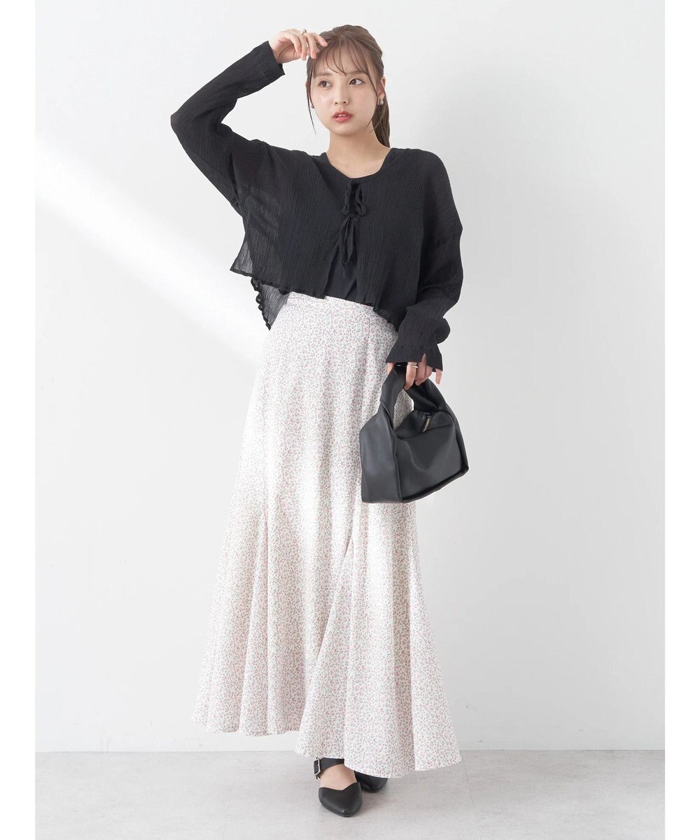 earth music&ecology ＳＥＴ２点クレープリボンブラウス＋インナー 