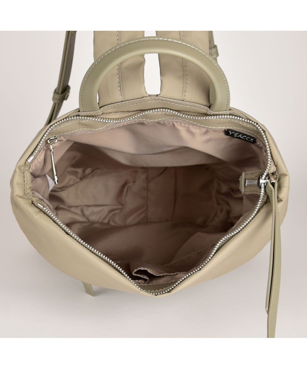 Y'SACCS リサイクルナイロン×カウレザー ラップリュック　Sサイズ 