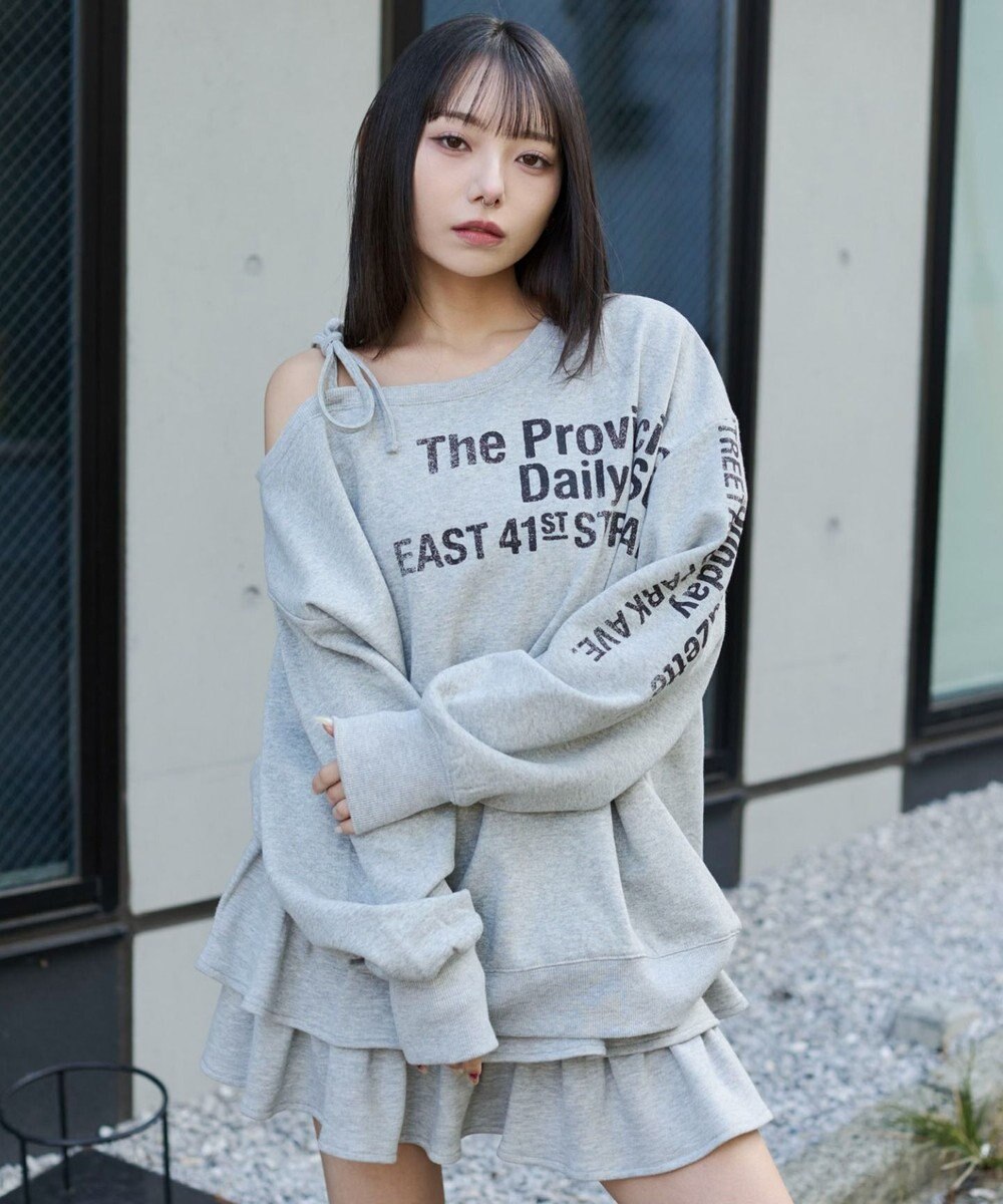 WEGO 裏起毛2WAYグラフィックワンショルBIGスウェット 