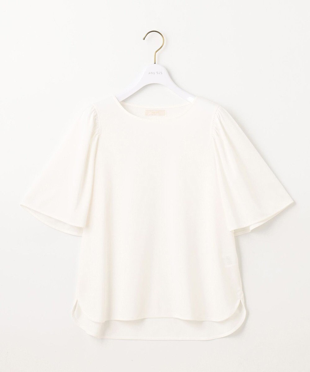 ANY SIS 【接触冷感・吸水速乾・UVケア】エアリードレープスムース フレア袖 ブラウス 