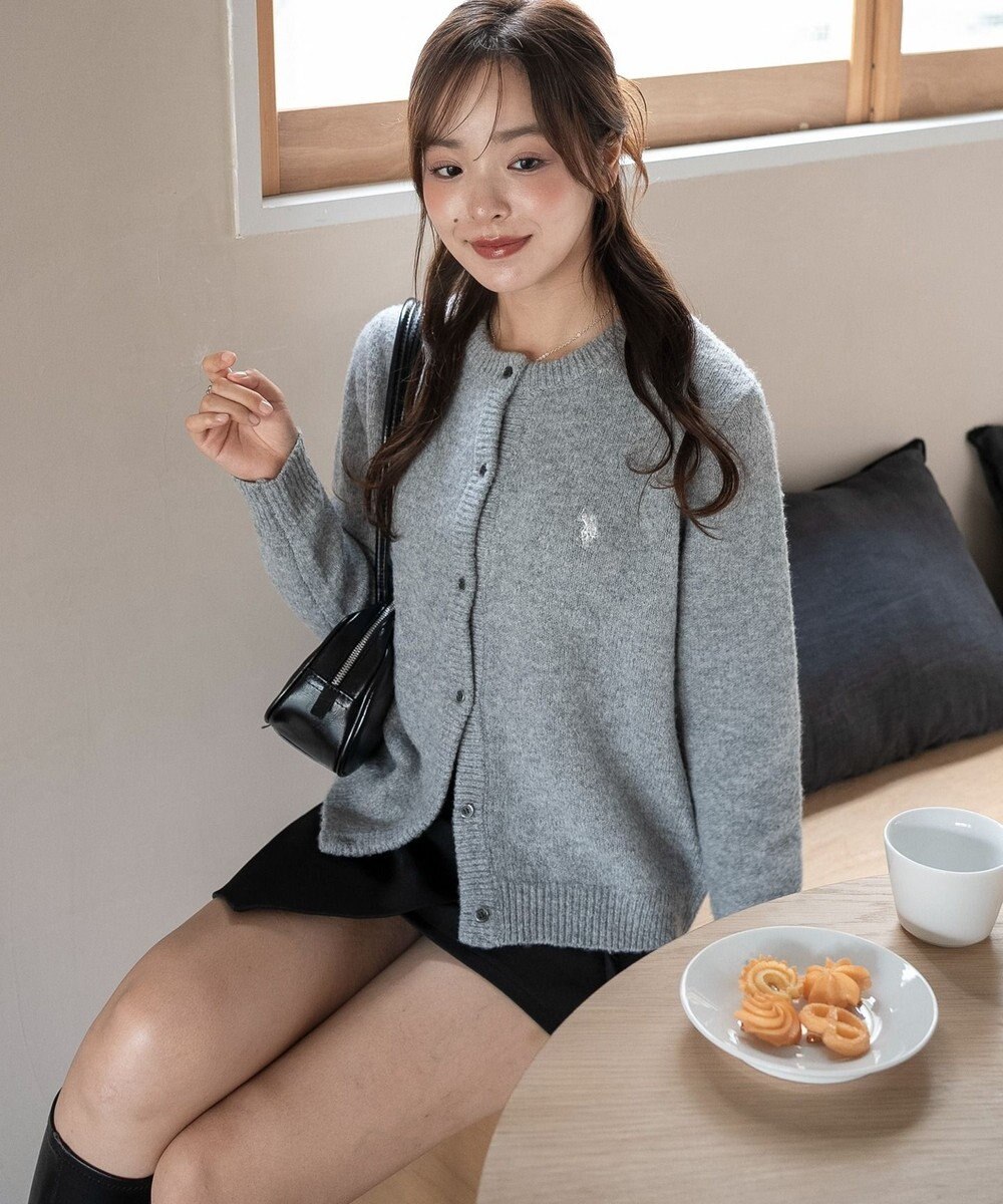 WEGO 【WEB限定/25年秋冬新作】別注USPOLO微起毛カーデ 