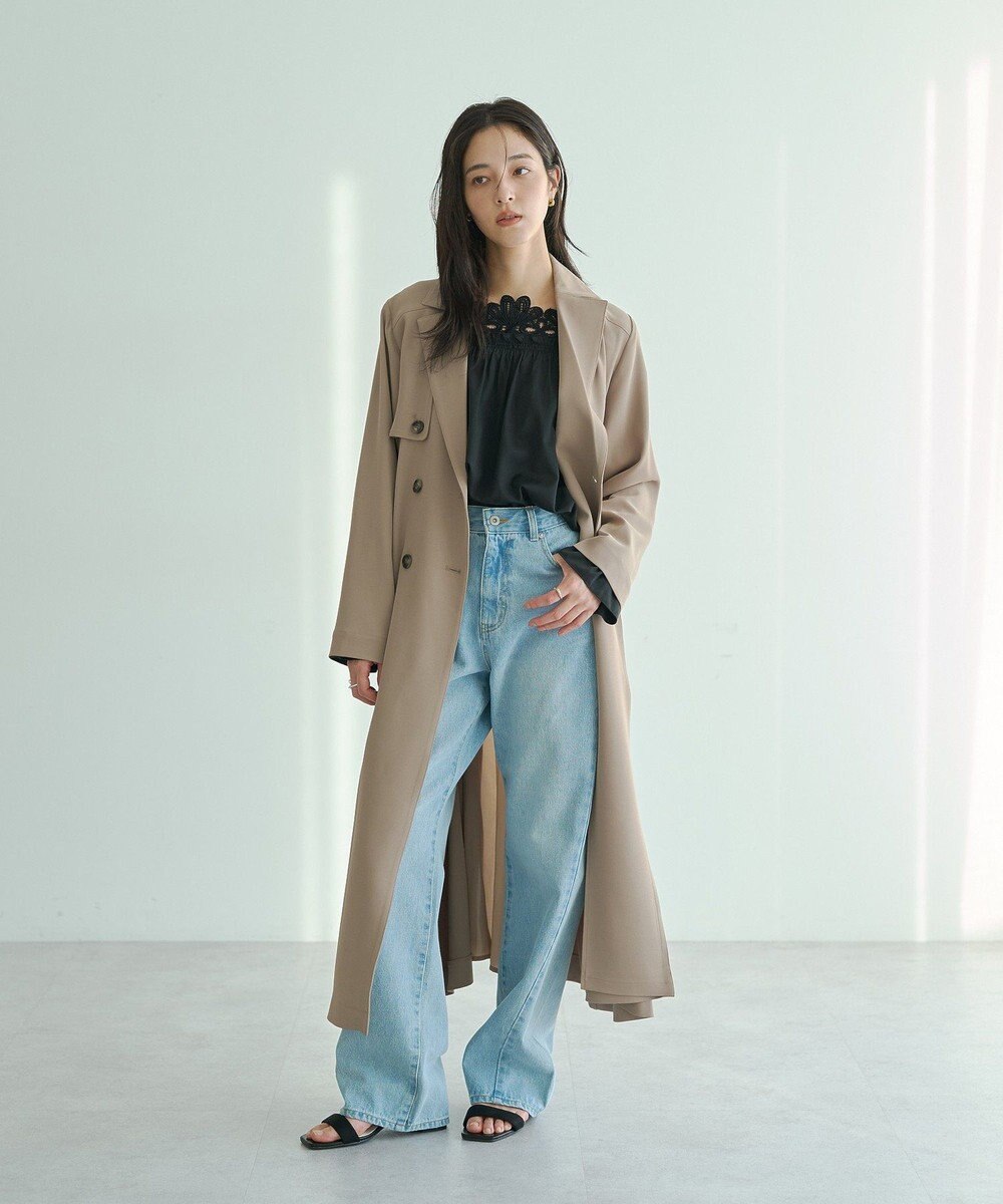 YECCA VECCA 【UVカット/花粉ガード】素材MIXトレンチコート 