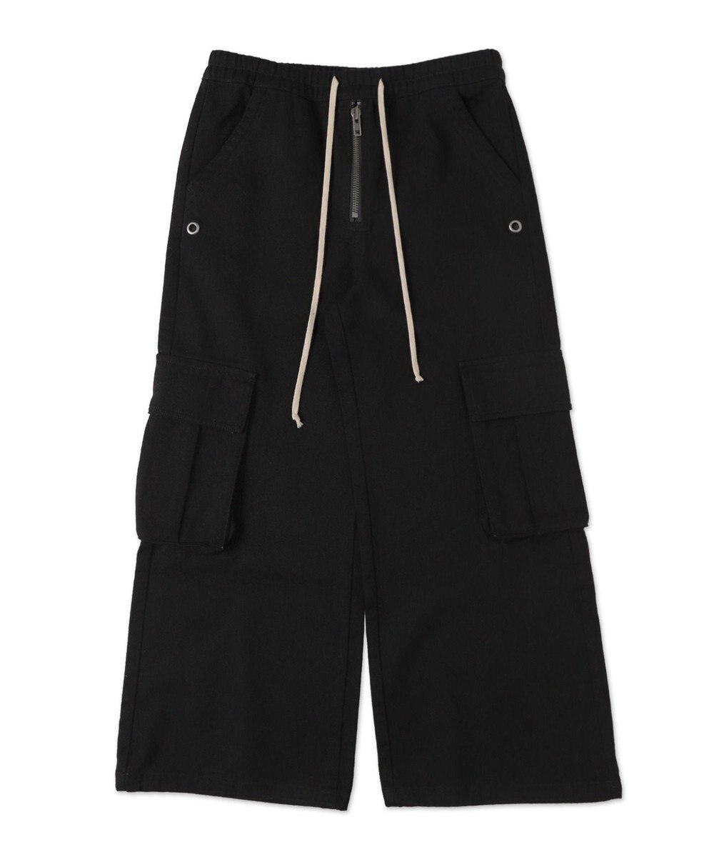 WEGO 【ウエストゴム】スーパーフレアカーゴパンツ 