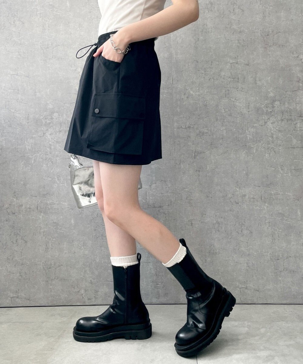 WEGO 【ウエストゴム】ナイロンカーゴミニスカート 