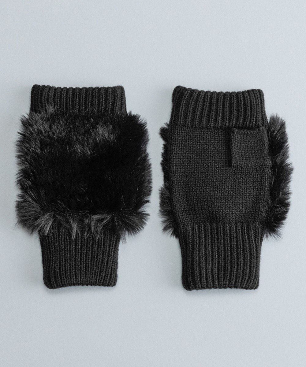 ORuKuBET フェイクファー付きフィンガーレスニットグローブ(WOMEN) 