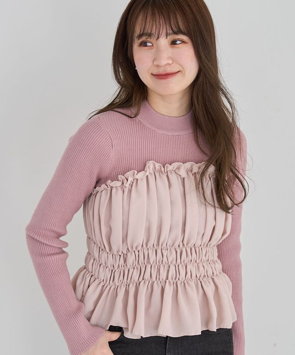 Green Parks ・ｓｗｉｎｇ　ｂｙ　ビスチェレイヤーハイネックニット 