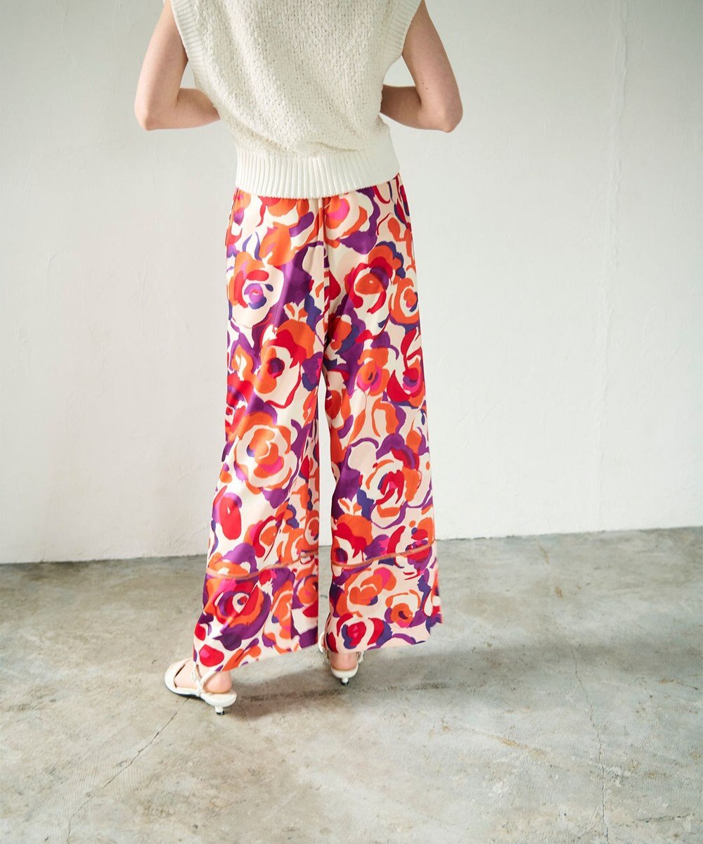 GRACE CONTINENTAL ペイントカラーワイドパンツ 