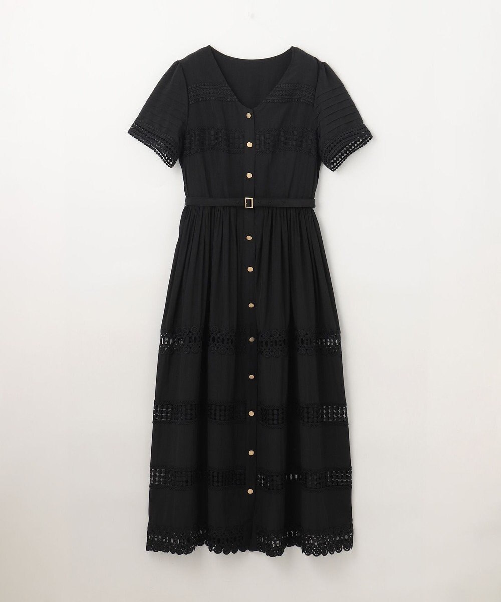 GRACE CONTINENTAL レース切替フレアワンピース 