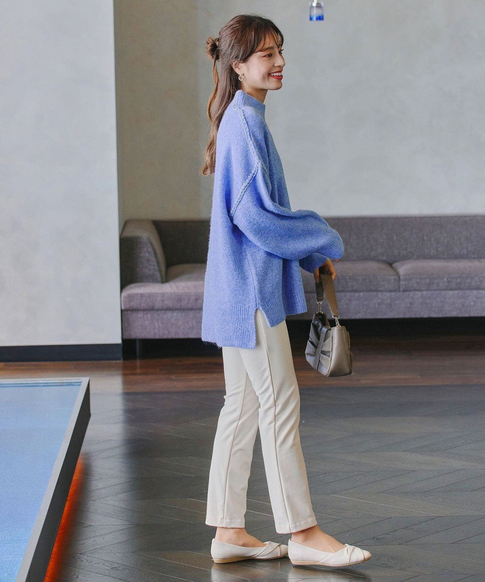 Tiaclasse 【洗える】配色ハンドステッチプルオーバー 