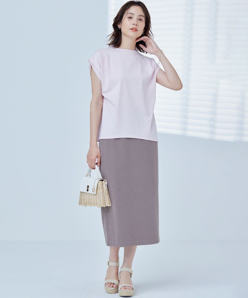 組曲 S 【UVケア・接触冷感】GIZAプレーティング天竺フレンチスリーブ Tシャツ 