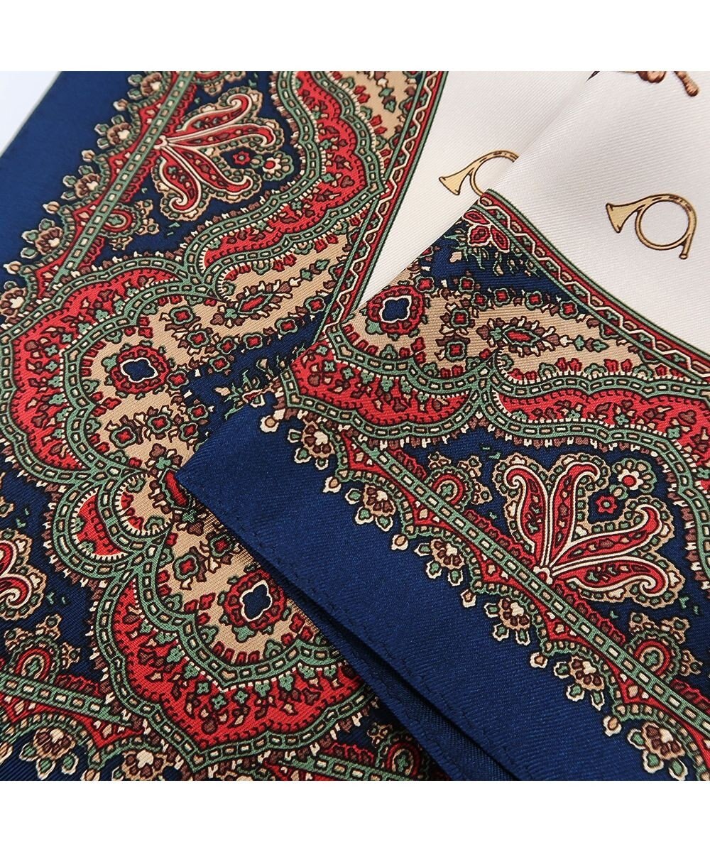 Marca 【伝統横濱スカーフ】ホルン  小判 シルクツイル スカーフ 