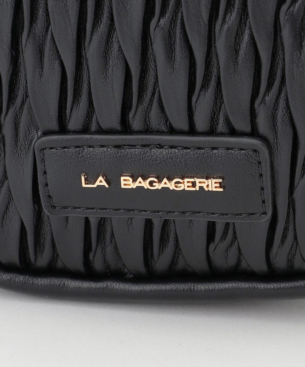 LA BAGAGERIE ランダムプリーツショルダーバッグ タテ 