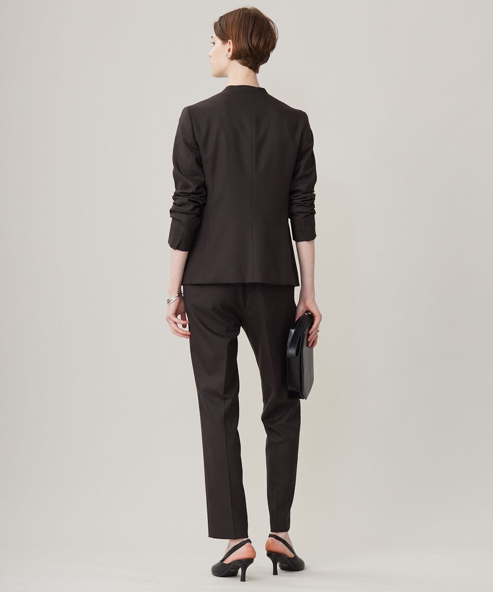 ICB 【洗える】プロヴィスウールツイル ノーカラージャケット 