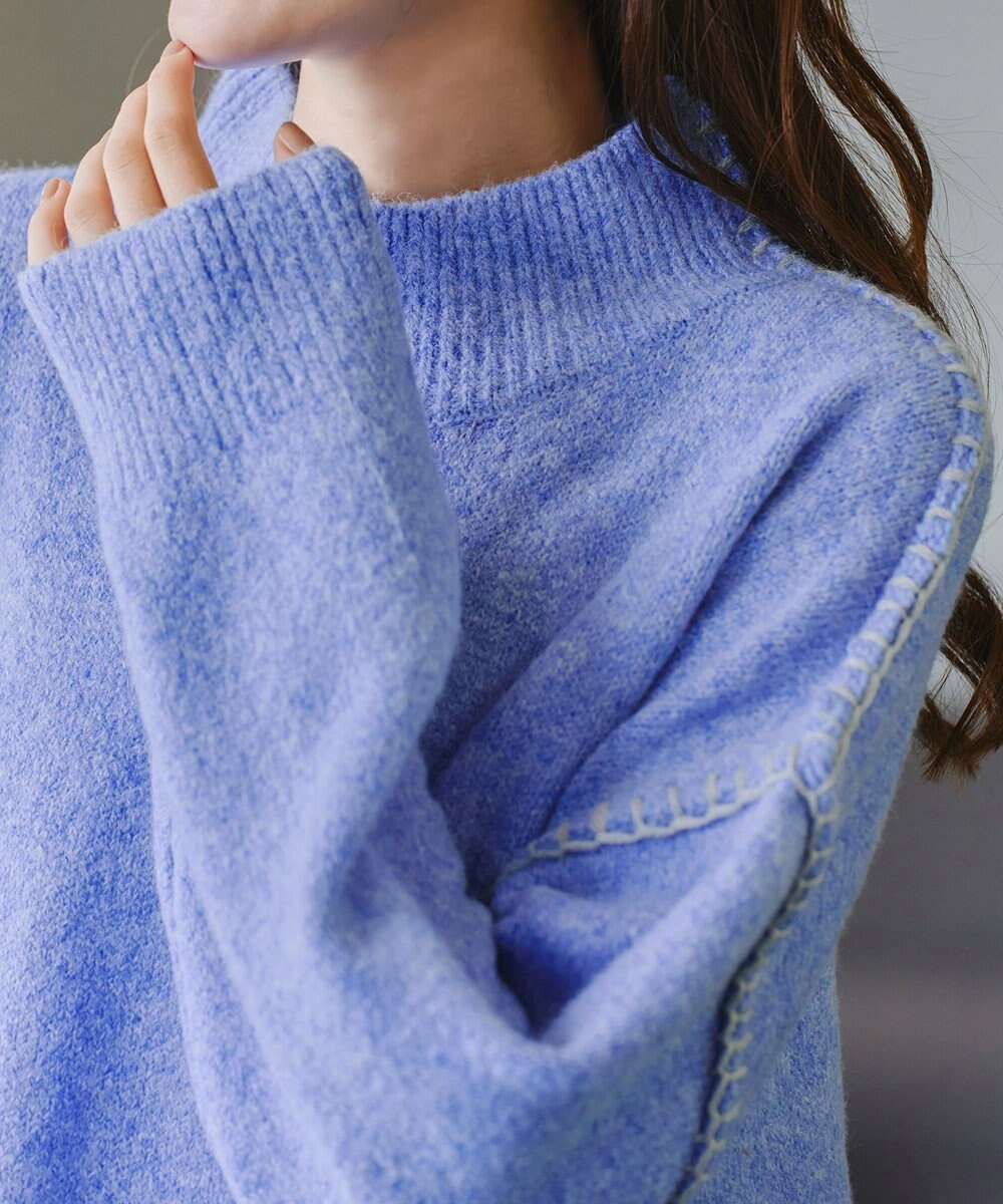 Tiaclasse 【洗える】配色ハンドステッチプルオーバー 