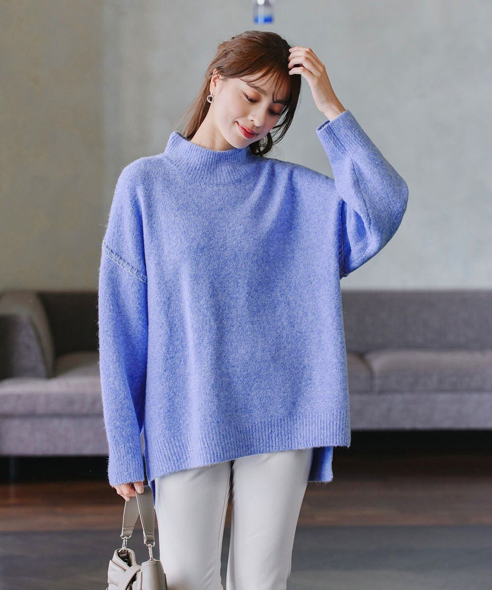 Tiaclasse 【洗える】配色ハンドステッチプルオーバー 