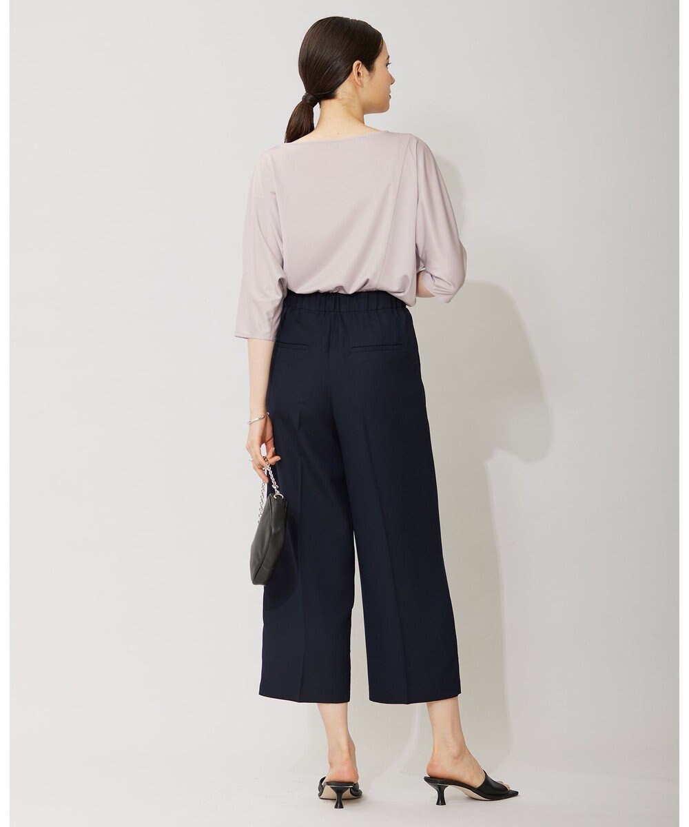 ICB 【洗える】トリアセサテンスムース 5分袖プルオーバー 