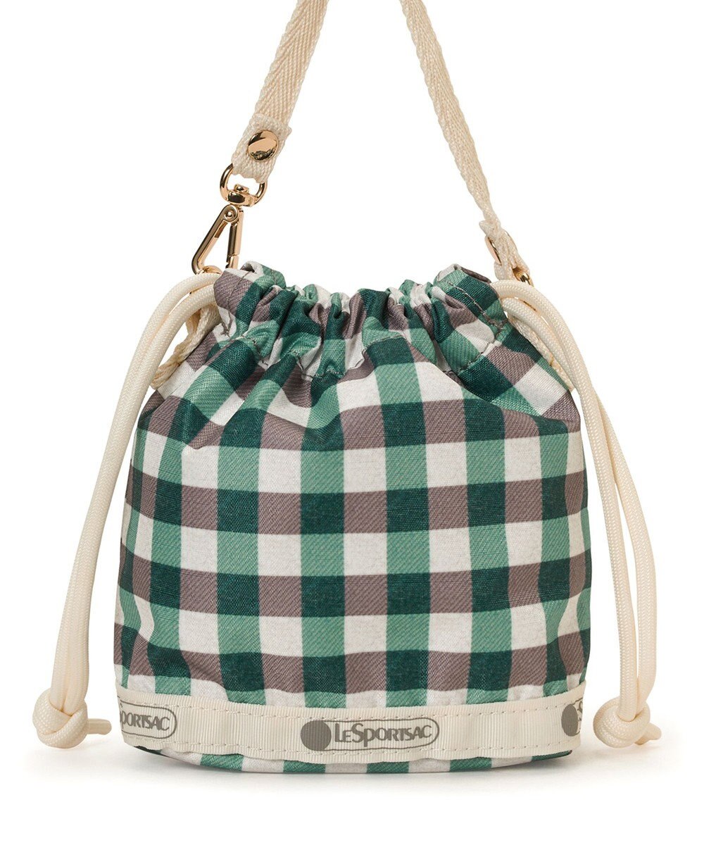 LeSportsac DRAWSTRING BUCKET CHARM/フォレストギンガム 