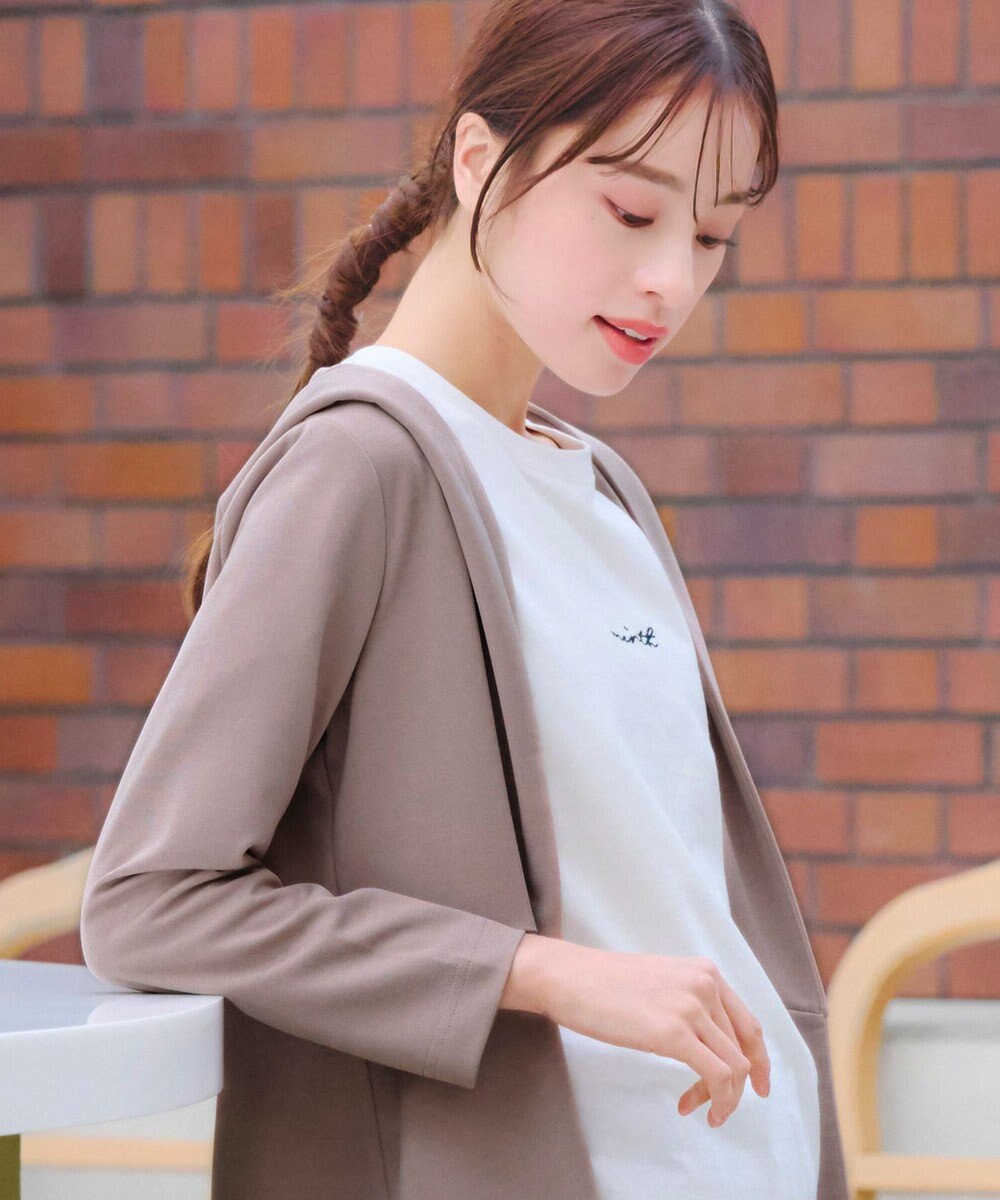 Tiaclasse L 【洗える】ポンチフードカーディガン 