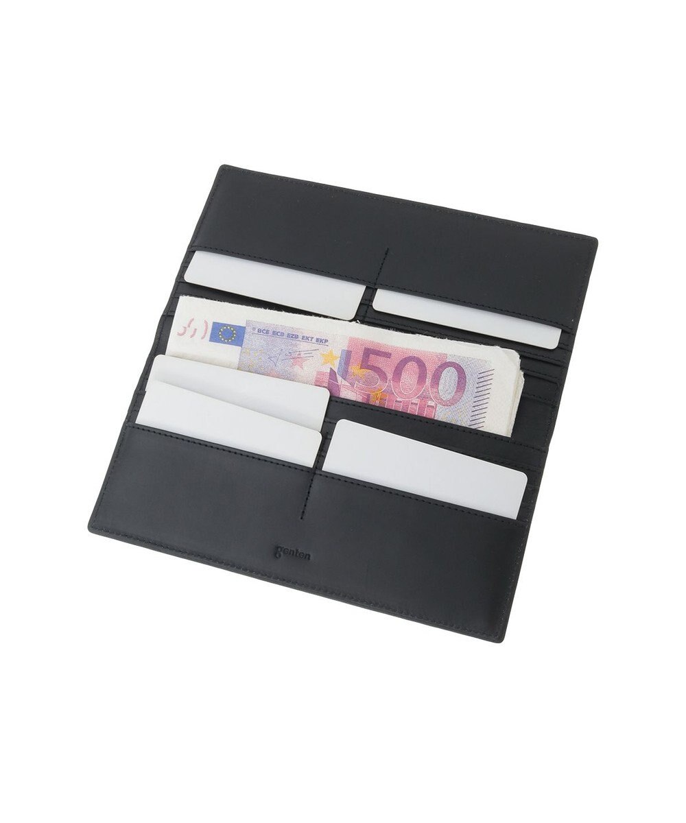 genten スクエアウォレット キップレザー長財布 