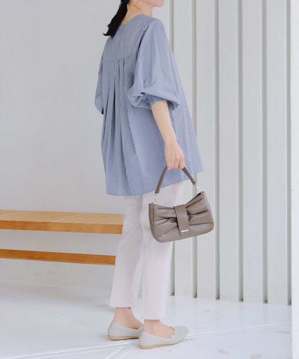 Tiaclasse 【洗える】パフスリーブチュニックブラウス 