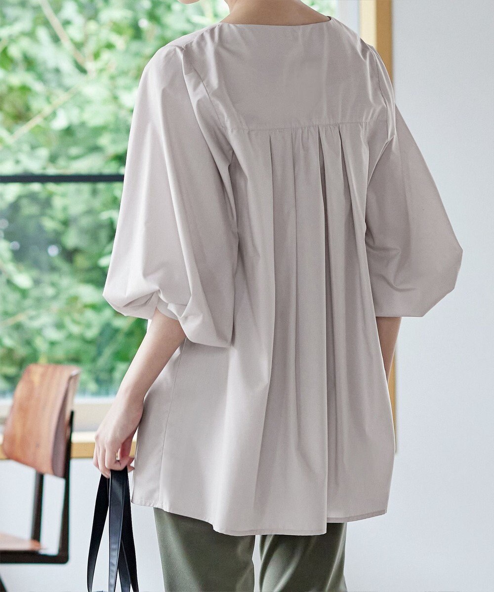 Tiaclasse 【洗える】パフスリーブチュニックブラウス 