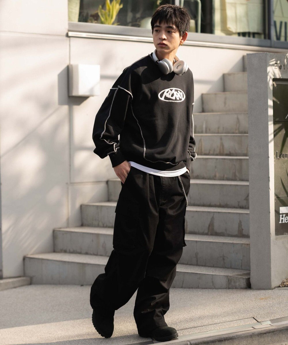 WEGO 【ユニセックス着用ITEM】ショートカラーステッチサガラロゴプルオーバー 