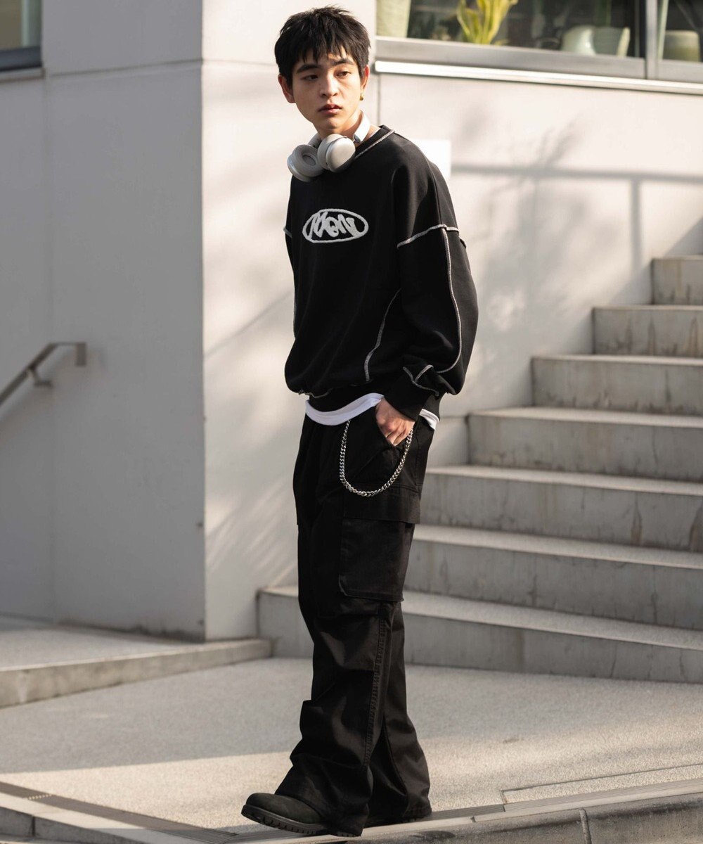 WEGO 【ユニセックス着用ITEM】ショートカラーステッチサガラロゴプルオーバー 