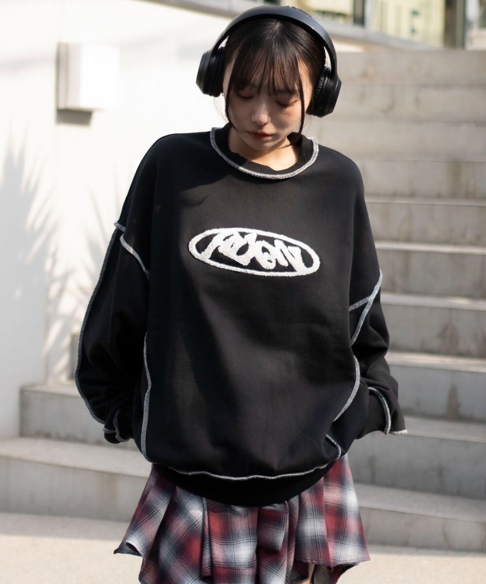 WEGO 【ユニセックス着用ITEM】ショートカラーステッチサガラロゴプルオーバー 