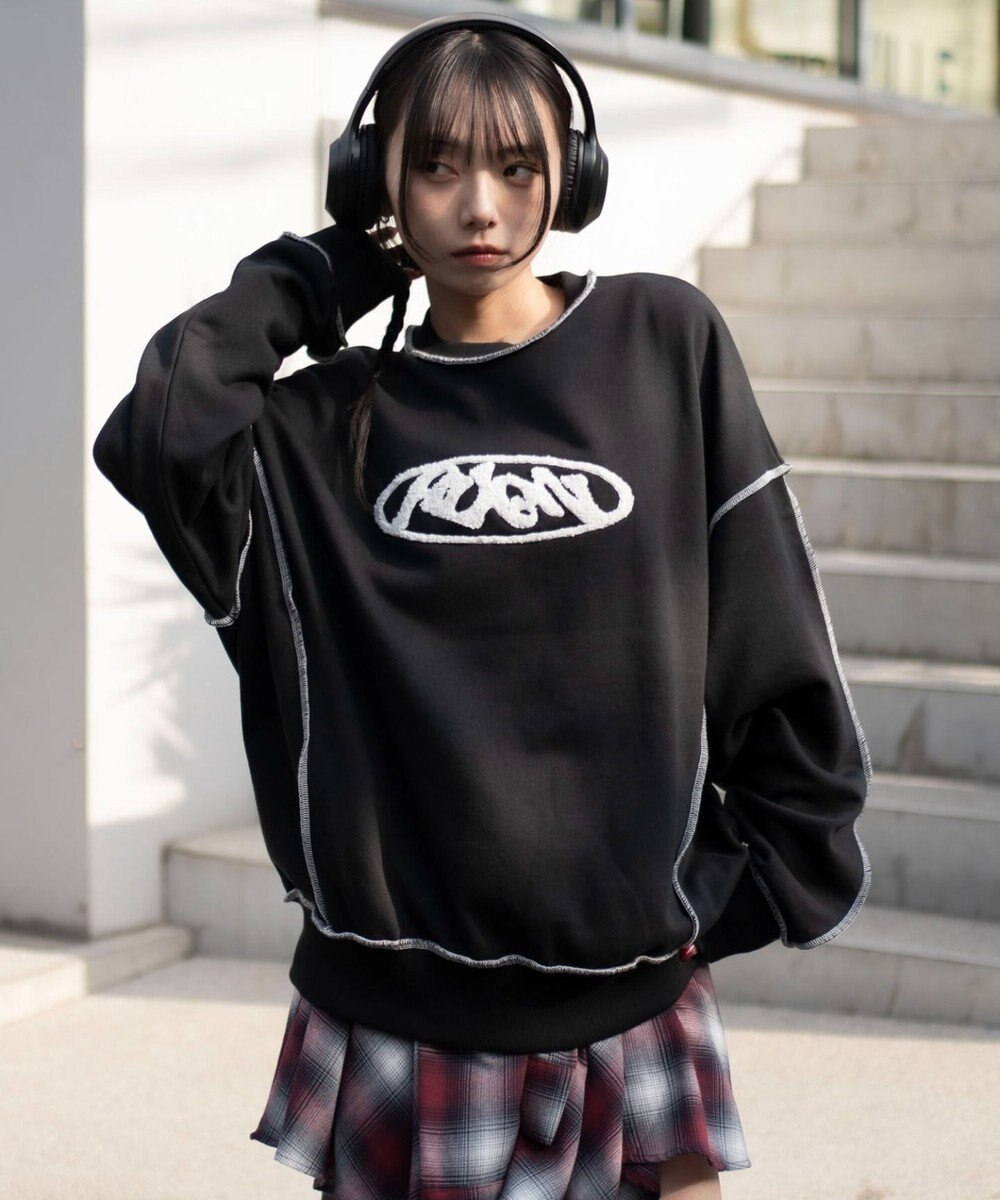 WEGO 【ユニセックス着用ITEM】ショートカラーステッチサガラロゴプルオーバー 