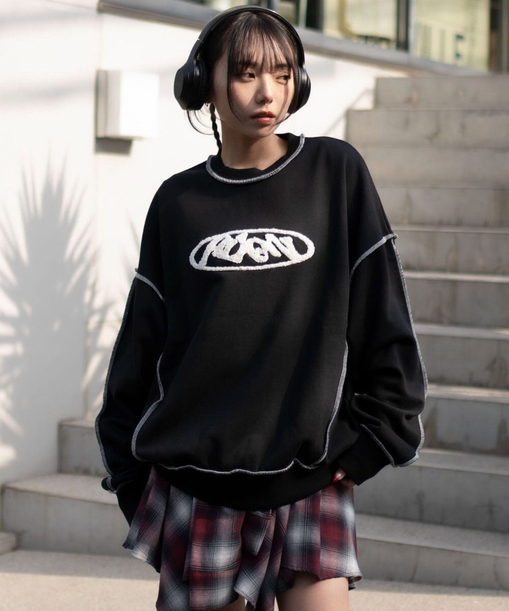 WEGO 【ユニセックス着用ITEM】ショートカラーステッチサガラロゴプルオーバー 