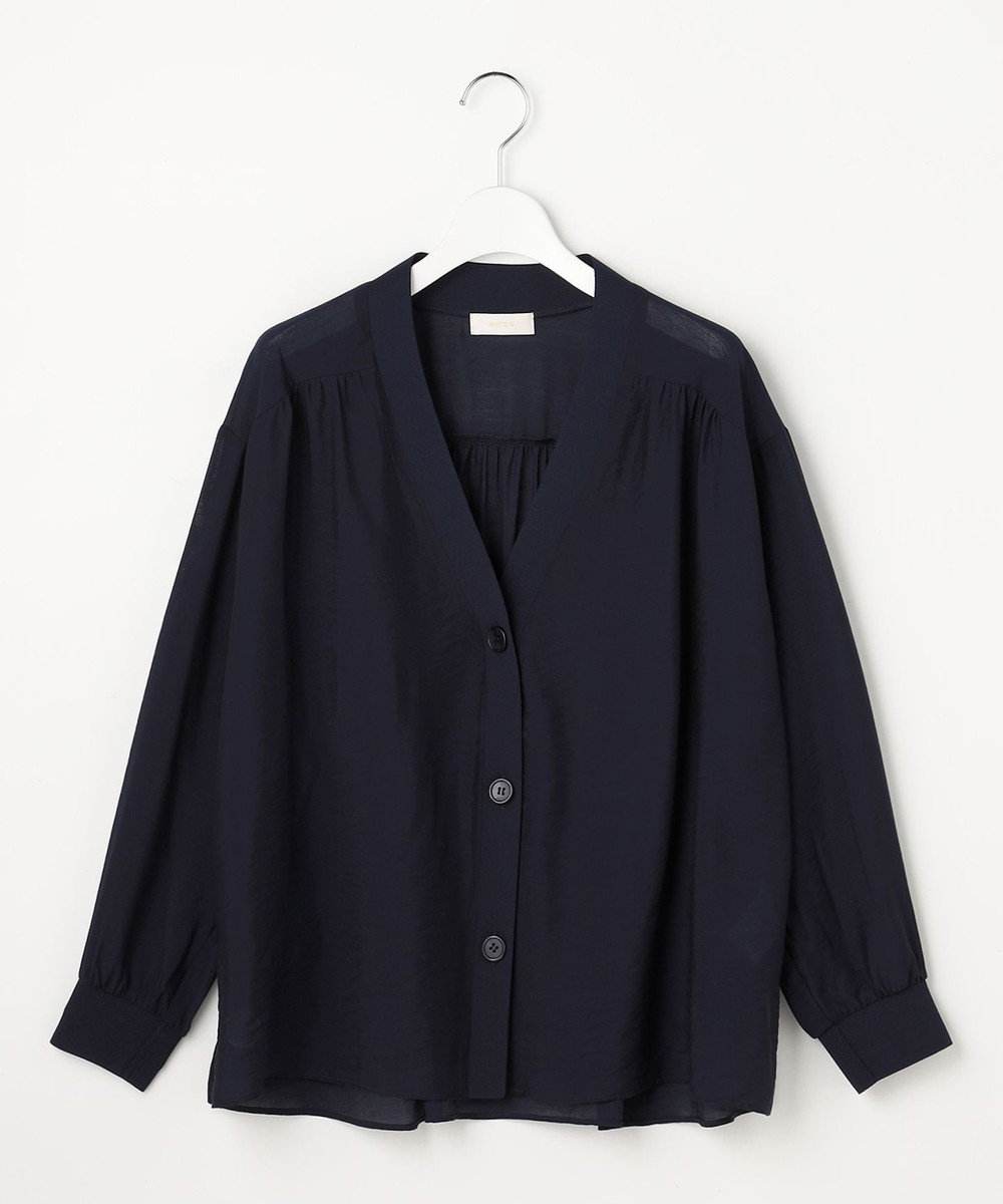 ANY SIS シアーギャザー カーディガン 