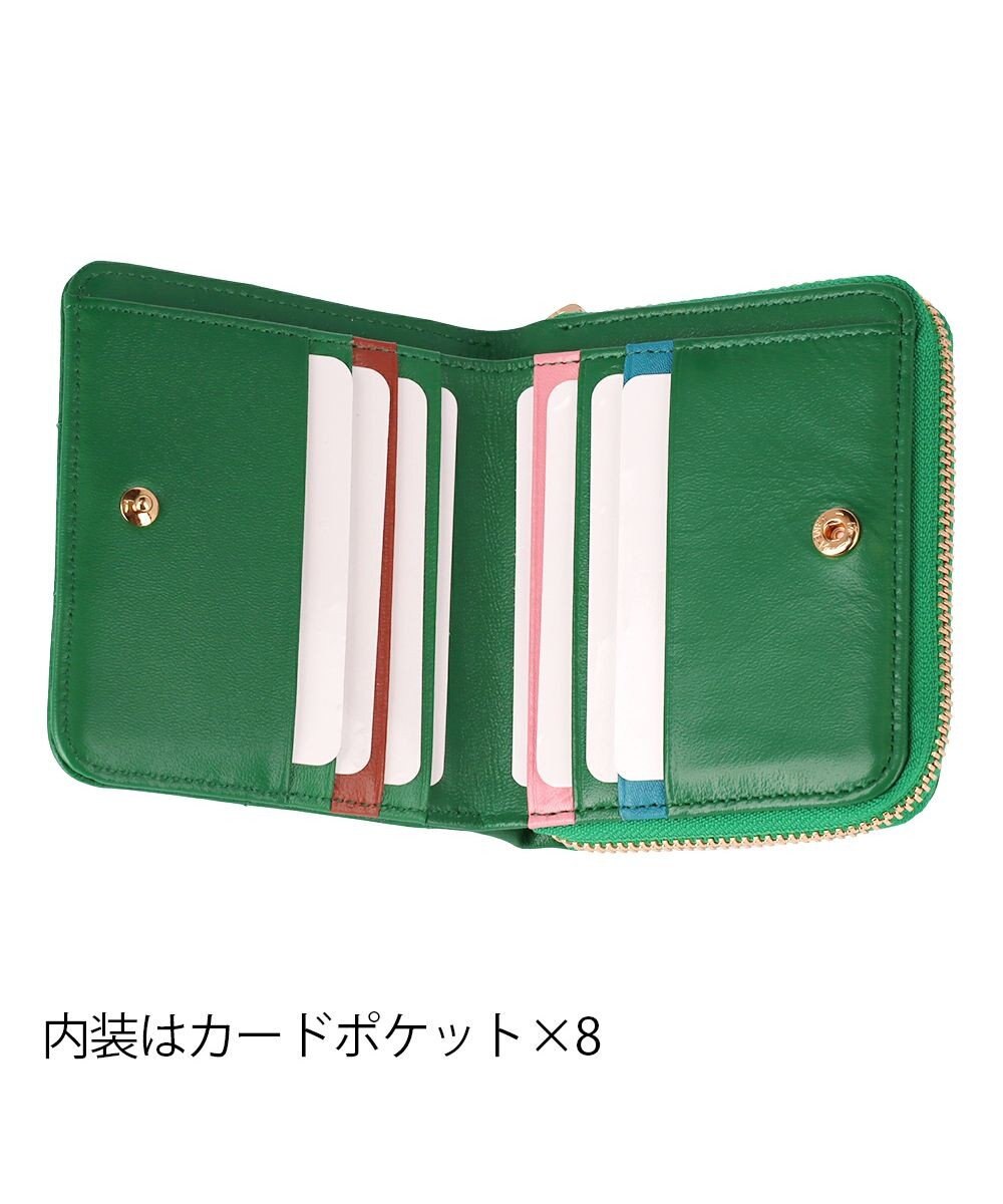 tsumori chisato CARRY ネコキルティング ラウンドファスナー2つ折り財布 