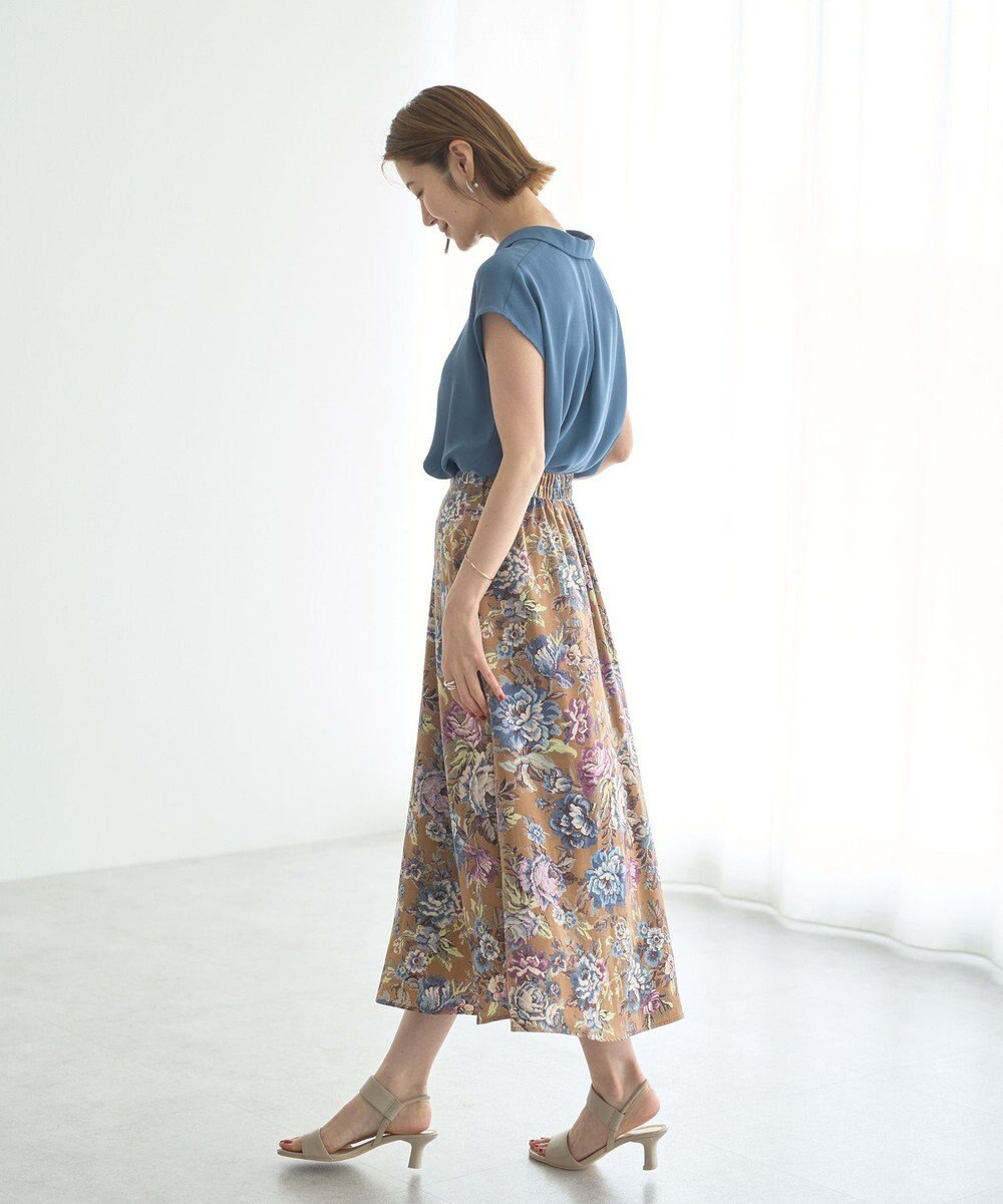 YECCA VECCA ゴブラン柄フレアスカート 