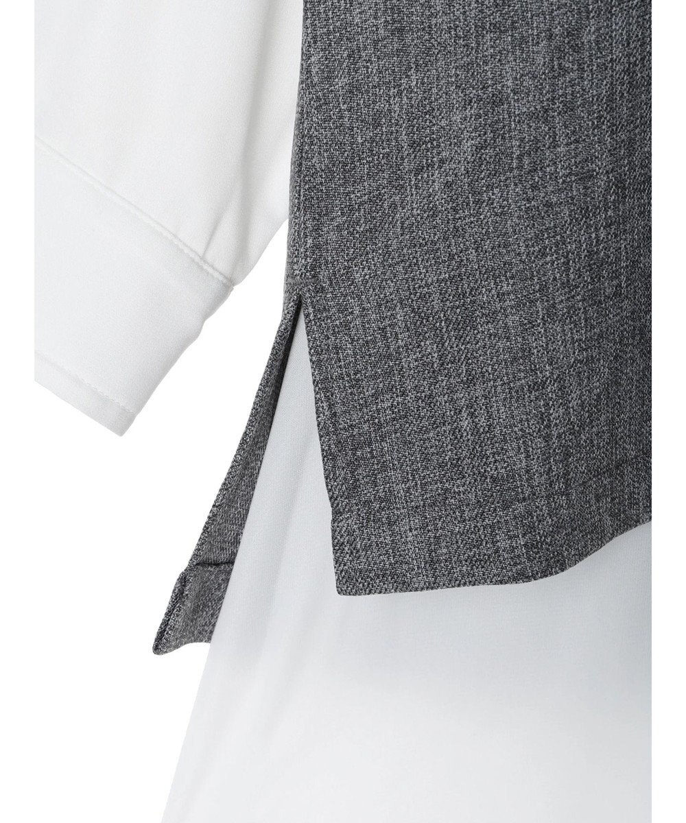 Green Parks ＳＥＴ２点Ｖネックベスト＋７分袖ミディシャツワンピース 