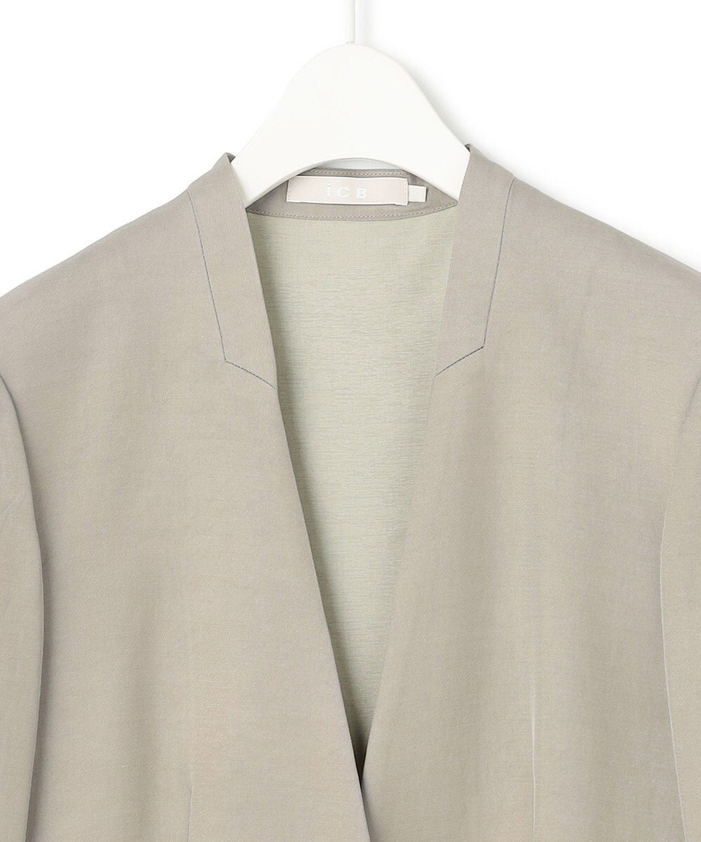 ICB L Vi/Ly/Liツイル  ノーカラージャケット 