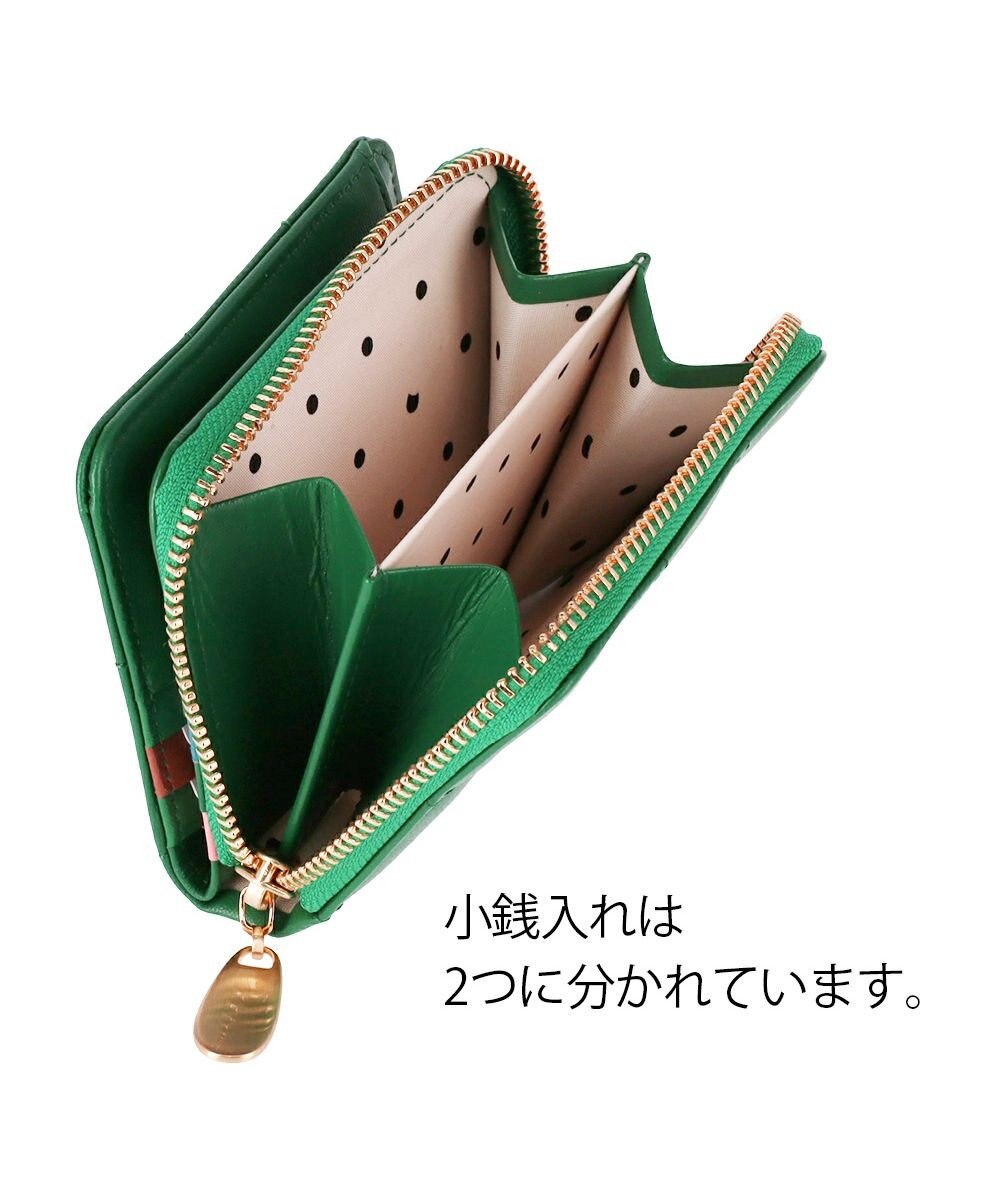 tsumori chisato CARRY ネコキルティング ラウンドファスナー2つ折り財布 